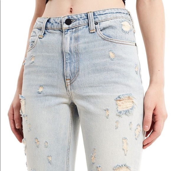 NWT Alexander Wang Grind Scratch Cropped Jeans - Picture 4 of 8
